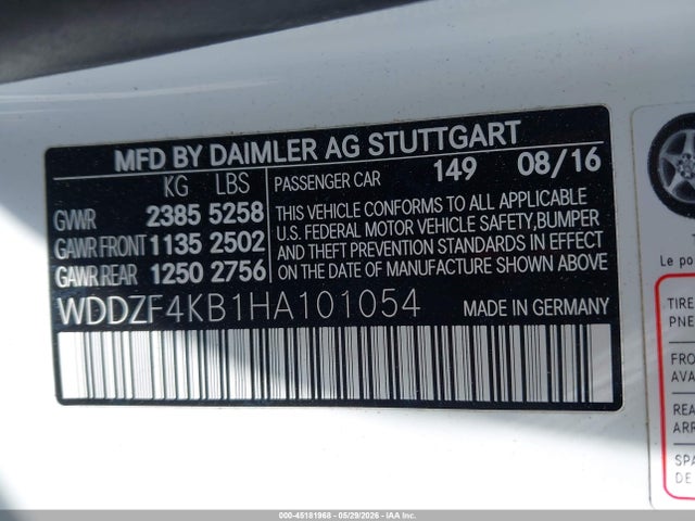 Продаж на аукціоні авто 2017 Mercedes-benz E 300 4matic, vin: WDDZF4KB1HA101054, номер лоту: 45181968
