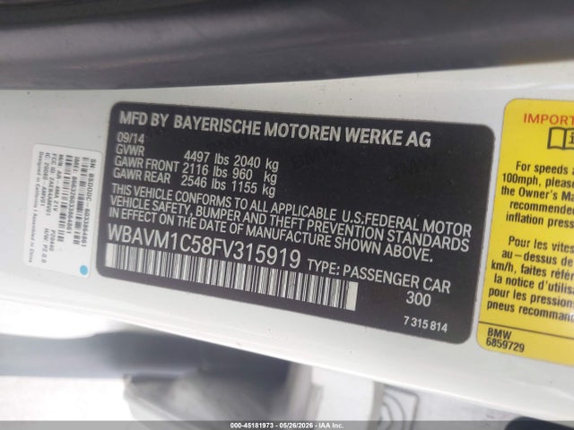 BMW X1 Sdrive28i 2015 WBAVM1C58FV315919 Image 9