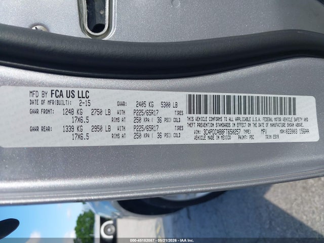 45182087 :رقم المزاد ، 3C4PDCAB8FT650257 vin ، 2015 Dodge Journey American Value Pkg مزاد بيع