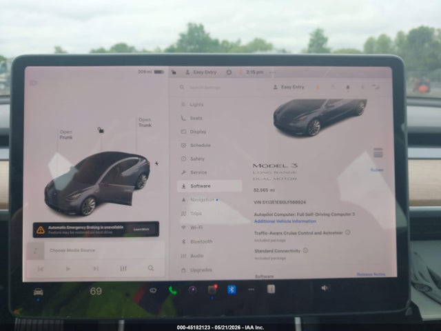 Продажа на аукционе авто 2020 Tesla Model 3 Long Range Dual Motor All-wheel Drive, vin: 5YJ3E1EB0LF588924, номер лота: 45182123