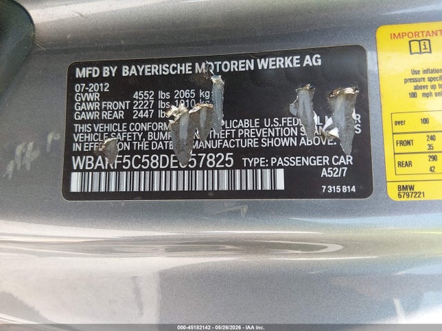 Auction sale of the 2013 Bmw 328i Xdrive, vin: WBAKF5C58DE657825, lot number: 45182142