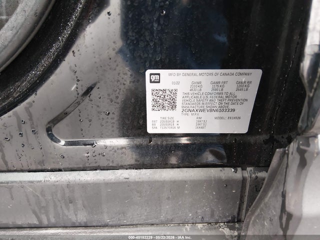 2GNAXWEV8N6103339 Chevrolet Equinox Awd Rs