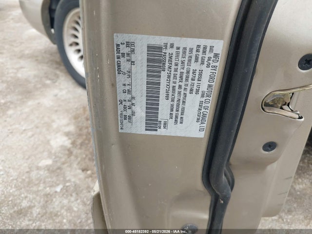 Aukcja sprzedaży 2000 Mercury Grand Marquis Ls, vin: 2MEFM75W2YX726989, numer aukcji: 45182392