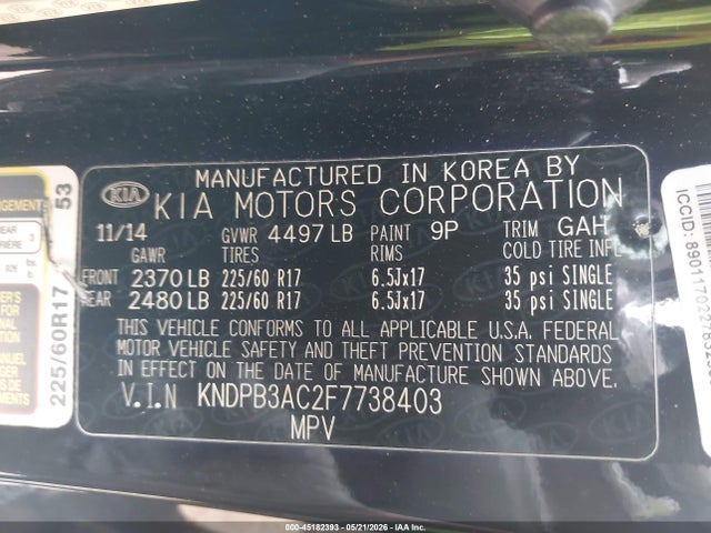 Продаж на аукціоні авто 2015 Kia Sportage Lx, vin: KNDPB3AC2F7738403, номер лоту: 45182393