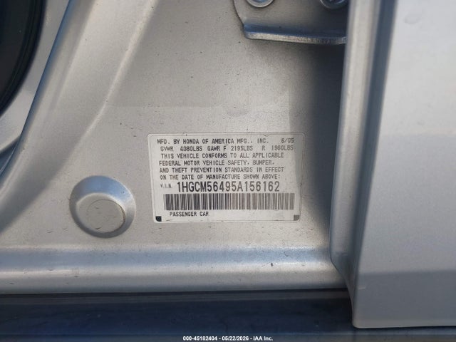 Продажа на аукционе авто 2005 Honda Accord 2.4 Lx, vin: 1HGCM56495A156162, номер лота: 45182404