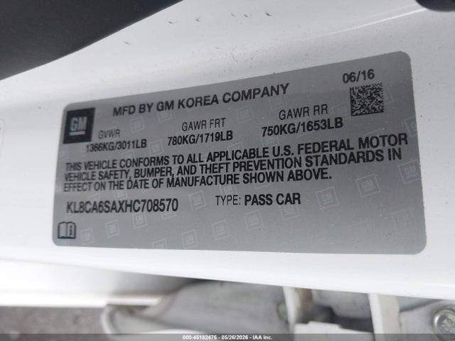 Chevrolet Spark Ls Manual 2017 KL8CA6SAXHC708570 Image 9