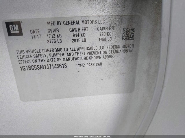1G1BC5SM1J7145613 Chevrolet Cruze Ls Auto