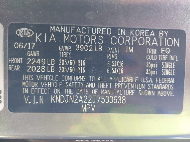 Продаж на аукціоні авто 2018 Kia Soul, vin: KNDJN2A22J7533638, номер лоту: 45182531
