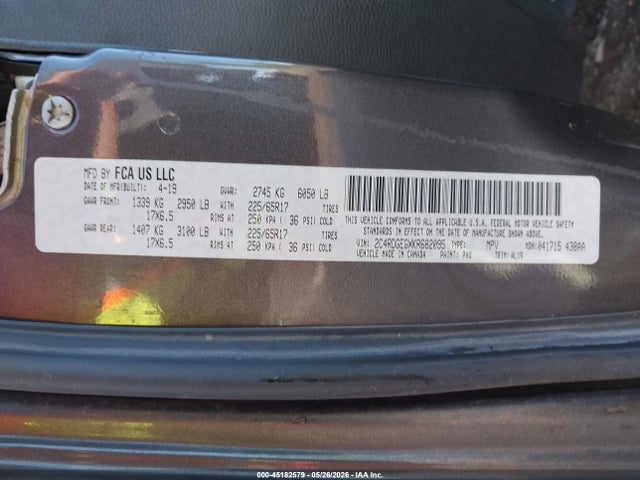 2C4RDGEGXKR682095 Dodge Grand Caravan Gt