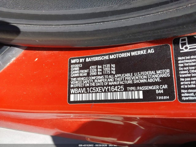 2014 Bmw X1 Xdrive28i მანქანა იყიდება აუქციონზე, vin: WBAVL1C5XEVY16425, აუქციონის ნომერი: 45182602