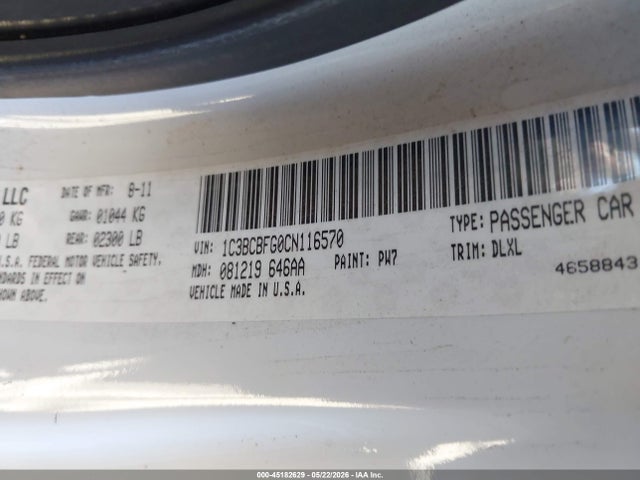 Aukcja sprzedaży 2012 Chrysler 200 Limited, vin: 1C3BCBFG0CN116570, numer aukcji: 45182629