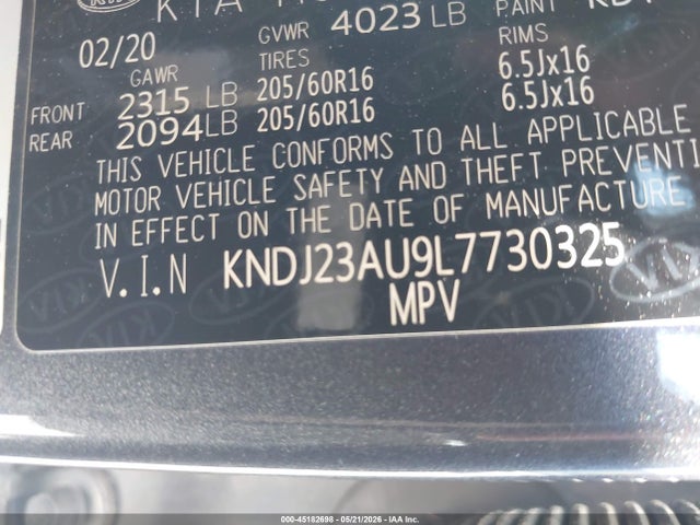 KIA SOUL LX 2020 KNDJ23AU9L7730325 Image 9