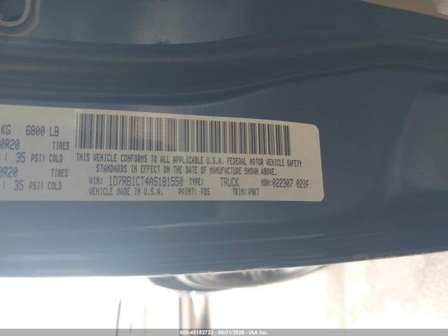Aukcja sprzedaży 2010 Dodge Ram 1500 Slt/sport/trx, vin: 1D7RB1CT4AS181550, numer aukcji: 45182722