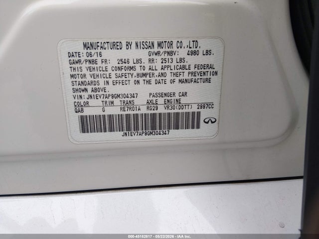 Aukcja sprzedaży 2016 Infiniti Q50 3.0t Premium, vin: JN1EV7AP9GM304347, numer aukcji: 45182817