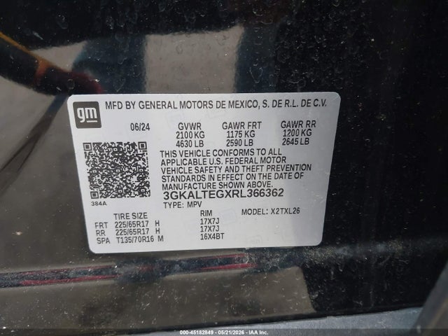 Aukcja sprzedaży 2024 Gmc Terrain Awd Sle, vin: 3GKALTEGXRL366362, numer aukcji: 45182849