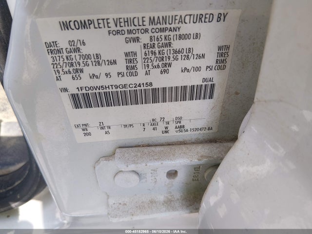 Продаж на аукціоні авто 2016 Ford F-550 Chassis Xl, vin: 1FD0W5HT9GEC24158, номер лоту: 45182965