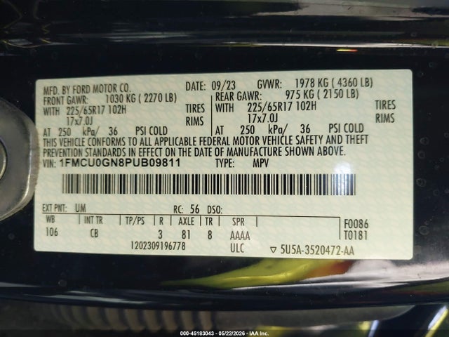 Ford Escape Active 2023 1FMCU0GN8PUB09811 Image 9
