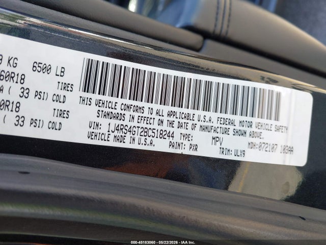 2011 Jeep Grand Cherokee Laredo მანქანა იყიდება აუქციონზე, vin: 1J4RS4GT2BC518244, აუქციონის ნომერი: 45183060