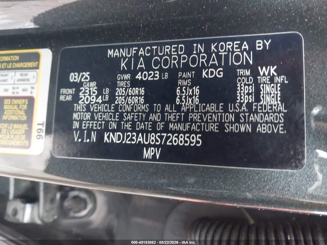 Продаж на аукціоні авто 2025 Kia Soul Lx, vin: KNDJ23AU8S7268595, номер лоту: 45183082