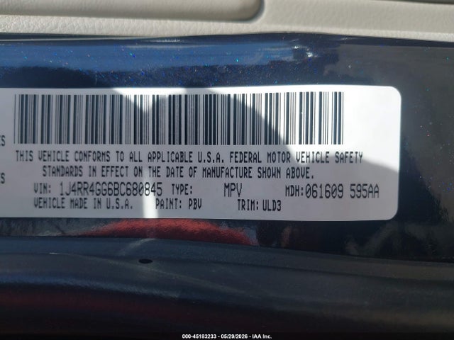 Aukcja sprzedaży 2011 Jeep Grand Cherokee Laredo, vin: 1J4RR4GG6BC680845, numer aukcji: 45183233