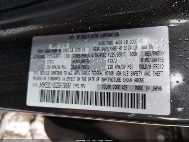 Продаж на аукціоні авто 2016 Mazda Cx-5 Touring, vin: JM3KE2CY8G0916899, номер лоту: 45183372