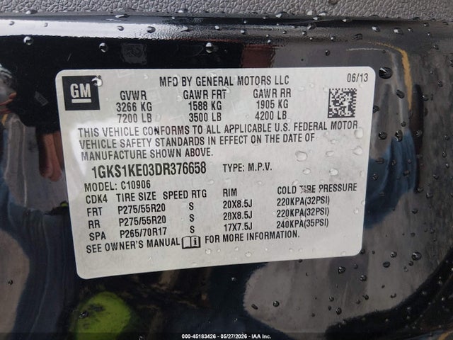 Aukcja sprzedaży 2013 Gmc Yukon Xl 1500 Slt, vin: 1GKS1KE03DR376658, numer aukcji: 45183426