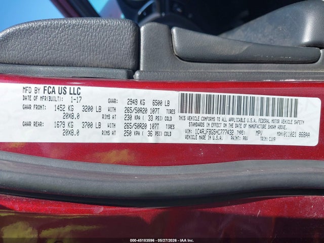 1C4RJFBG5HC777432 Jeep Grand Cherokee Limited 4x4