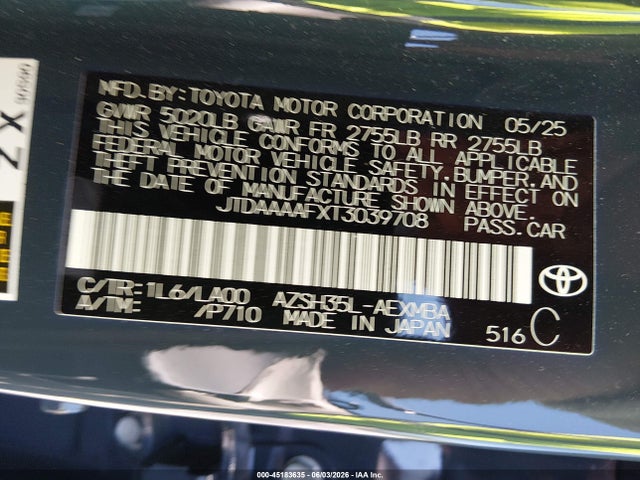 Продажа на аукционе авто 2026 Toyota Crown Limited, vin: JTDAAAAFXT3039708, номер лота: 45183635