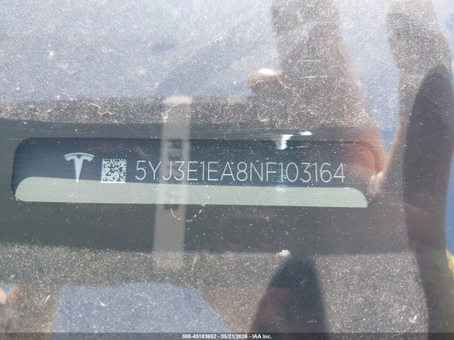 Продажа на аукционе авто 2022 Tesla Model 3 Rear-wheel Drive, vin: 5YJ3E1EA8NF103164, номер лота: 45183652