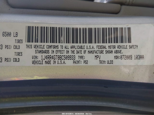 Продаж на аукціоні авто 2011 Jeep Grand Cherokee Laredo, vin: 1J4RR4GT8BC509933, номер лоту: 45183674