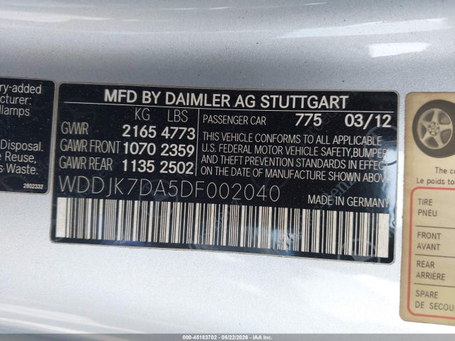 Продажа на аукционе авто 2013 Mercedes-benz Sl 550, vin: WDDJK7DA5DF002040, номер лота: 45183702