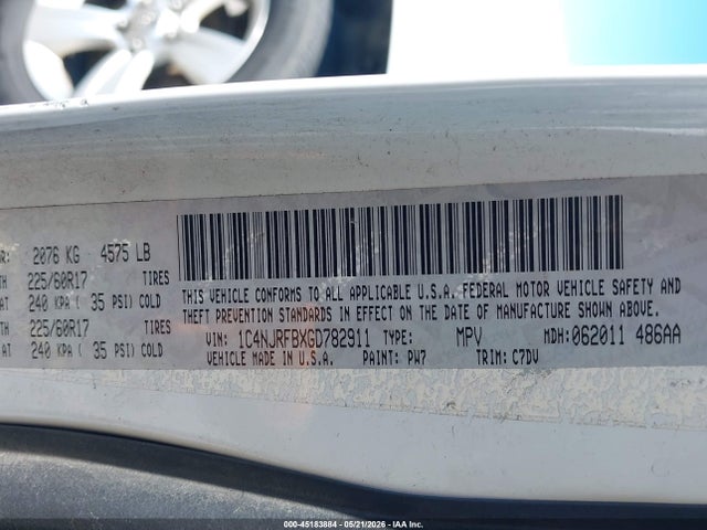 1C4NJRFBXGD782911 Jeep Patriot Latitude