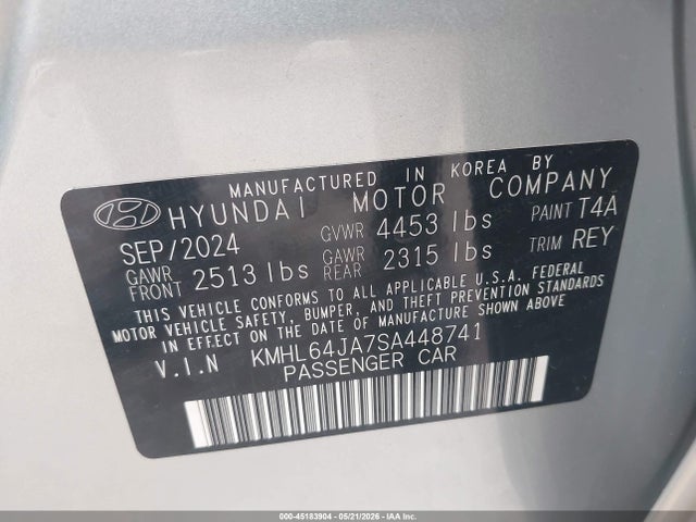 2025 Hyundai Sonata Sel მანქანა იყიდება აუქციონზე, vin: KMHL64JA7SA448741, აუქციონის ნომერი: 45183904