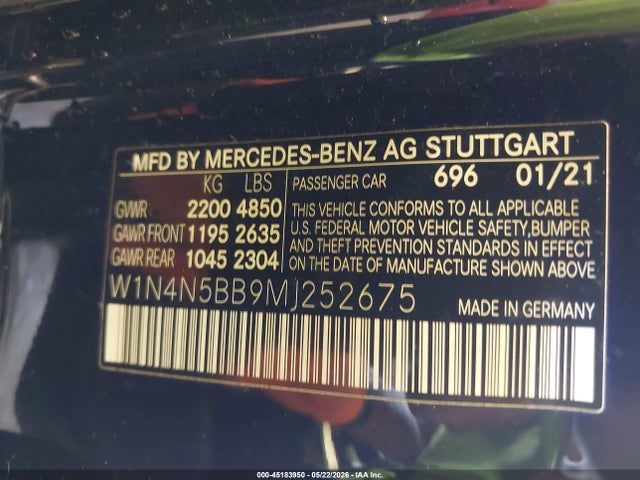 W1N4N5BB9MJ252675 Mercedes-Benz Amg Gla 35 4matic