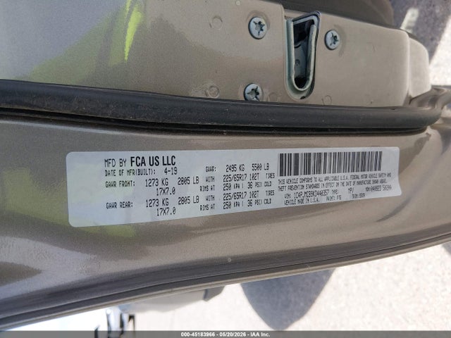 45183966 :رقم المزاد ، 1C4PJMCB9KD440357 vin ، 2019 Jeep Cherokee Latitude 4x4 مزاد بيع
