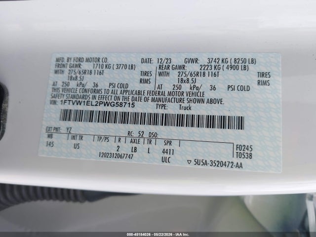 Ford F-150 Lightning Xlt 2023 1FTVW1EL2PWG58715 Image 9