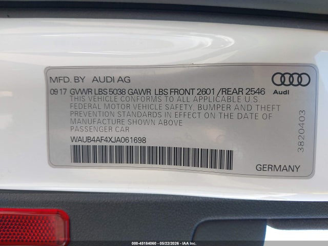 Audi S4 3.0t Premium Plus 2018 WAUB4AF4XJA061698 Image 9