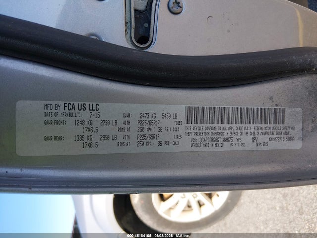 Aukcja sprzedaży 2016 Dodge Journey Sxt, vin: 3C4PDCBG0GT100675, numer aukcji: 45184105