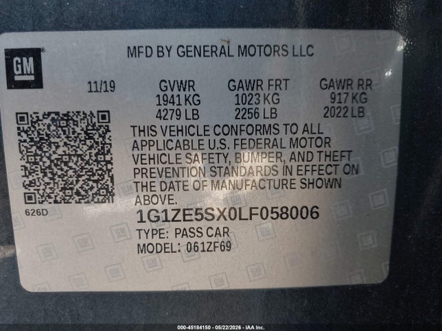 1G1ZE5SX0LF058006 Chevrolet Malibu Fwd Premier
