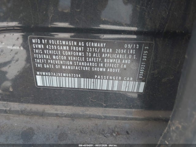WVWHD7AJ9EW007394 Volkswagen Gti Wolfsburg Edition