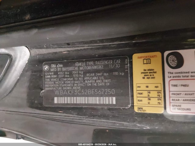 Aukcja sprzedaży 2011 Bmw 328i Xdrive, vin: WBAKF3C52BE567250, numer aukcji: 45184229