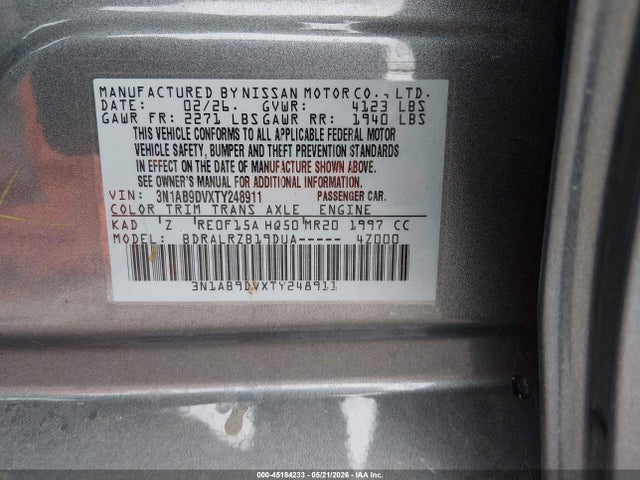 Aukcja sprzedaży 2026 Nissan Sentra Sr, vin: 3N1AB9DVXTY248911, numer aukcji: 45184233