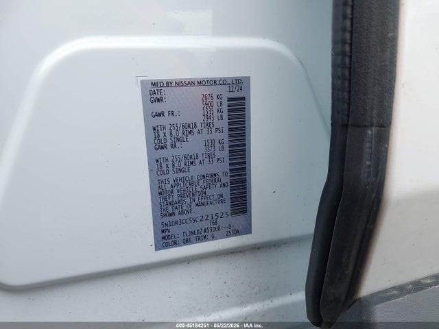 Nissan Pathfinder Sl 4wd 2025 5N1DR3CC5SC221525 Image 9