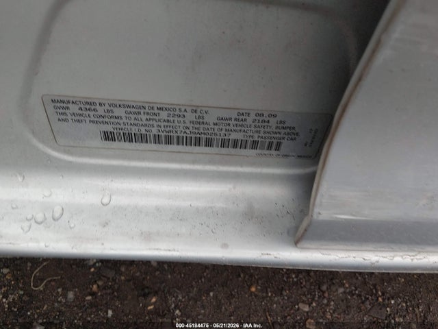 Продаж на аукціоні авто 2010 Volkswagen Jetta Se, vin: 3VWRX7AJ9AM025137, номер лоту: 45184475