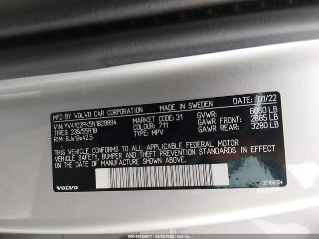 YV4102PK5N1829894 Volvo Xc90 T5 Momentum 7 Passenger