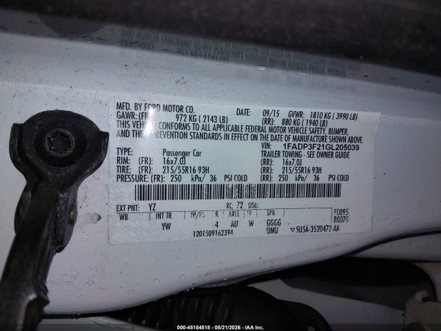 Ford FOCUS SE 2016 1FADP3F21GL205039 Image 9