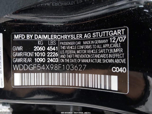Продажа на аукционе авто 2008 Mercedes-benz C 300 Luxury/sport, vin: WDDGF54X98F103627, номер лота: 45184634