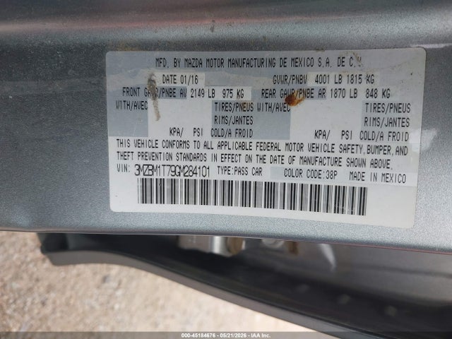 Продаж на аукціоні авто 2016 Mazda Mazda3 I Sport, vin: 3MZBM1T79GM284101, номер лоту: 45184676