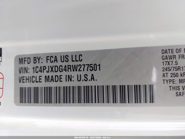 1C4PJXDG4RW277501 Jeep Wrangler 4-door Sport 4x4