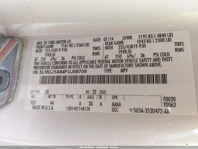 Lincoln MKC 2015 5LMCJ1A94FUJ08709 Image 9